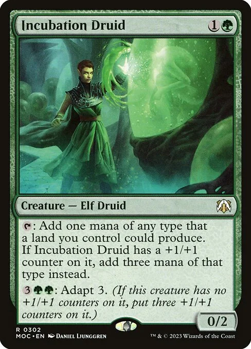 Incubation Druid, carta Magic di tipo Creature — Elf Druid illustrata da Daniel Ljunggren