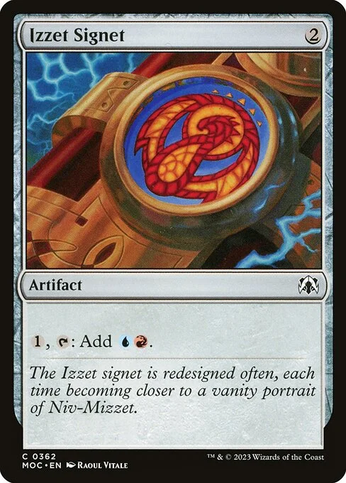 Izzet Signet, carta Magic di tipo Artifact illustrata da Raoul Vitale