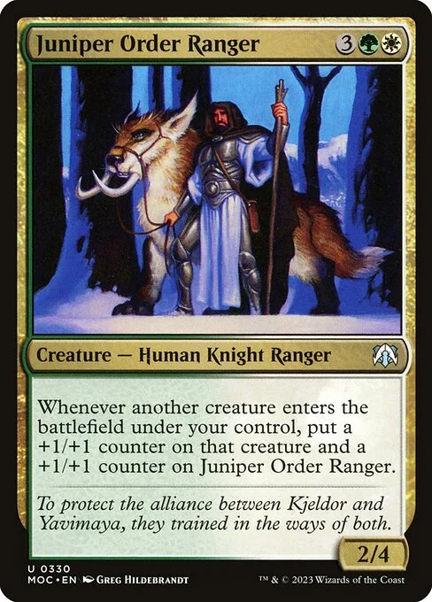 Juniper Order Ranger, carta Magic di tipo Creature — Human Knight Ranger illustrata da Greg Hildebrandt