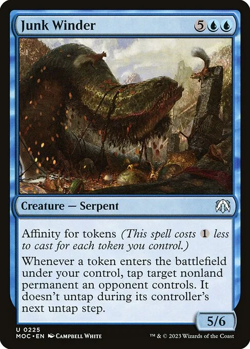 Junk Winder, carta Magic di tipo Creature — Serpent illustrata da Campbell White