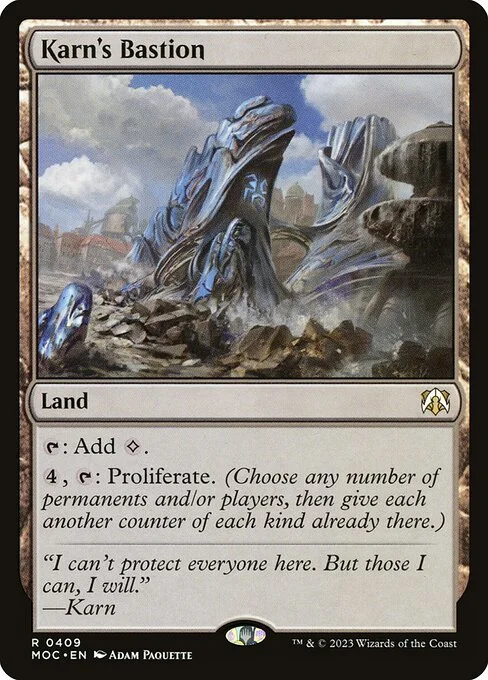 Karn's Bastion, carta Magic di tipo Land illustrata da Adam Paquette