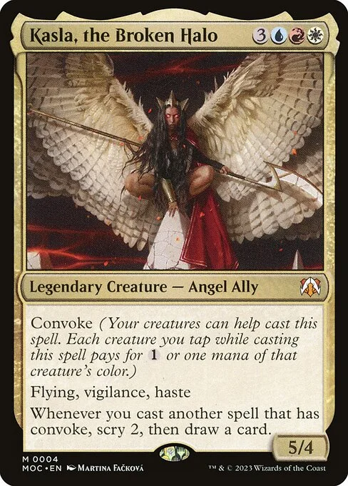 Kasla, the Broken Halo, carta Magic di tipo Legendary Creature — Angel Ally illustrata da Martina Fačková