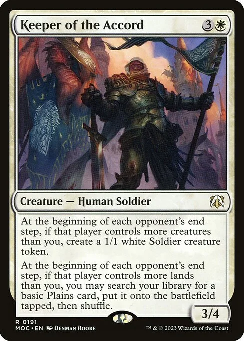 Keeper of the Accord, carta Magic di tipo Creature — Human Soldier illustrata da Denman Rooke