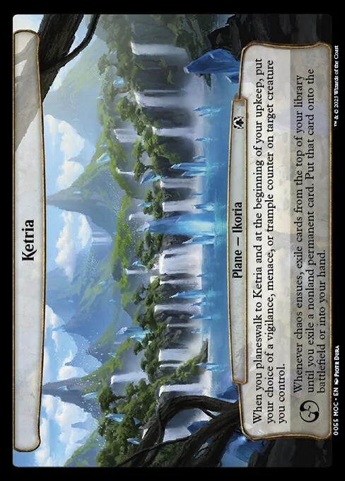 Ketria, carta Magic di tipo Plane — Ikoria illustrata da Piotr Dura