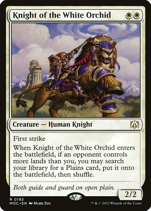 Knight of the White Orchid, carta Magic di tipo Creature — Human Knight illustrata da Mark Zug