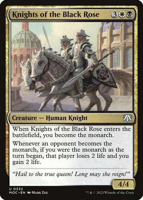 Knights of the Black Rose, carta Magic di tipo Creature — Human Knight illustrata da Mark Zug
