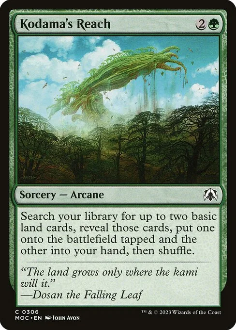 Kodama's Reach, carta Magic di tipo Sorcery — Arcane illustrata da John Avon