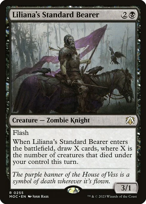 Liliana's Standard Bearer, carta Magic di tipo Creature — Zombie Knight illustrata da Josh Hass