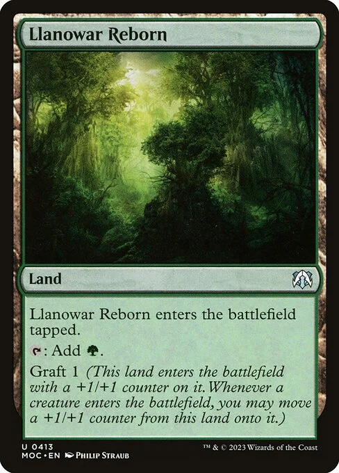 Llanowar Reborn, carta Magic di tipo Land illustrata da Philip Straub