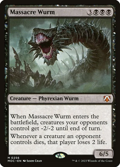Massacre Wurm, carta Magic di tipo Creature — Phyrexian Wurm illustrata da Jason Chan