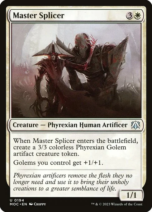 Master Splicer, carta Magic di tipo Creature — Phyrexian Human Artificer illustrata da Chippy