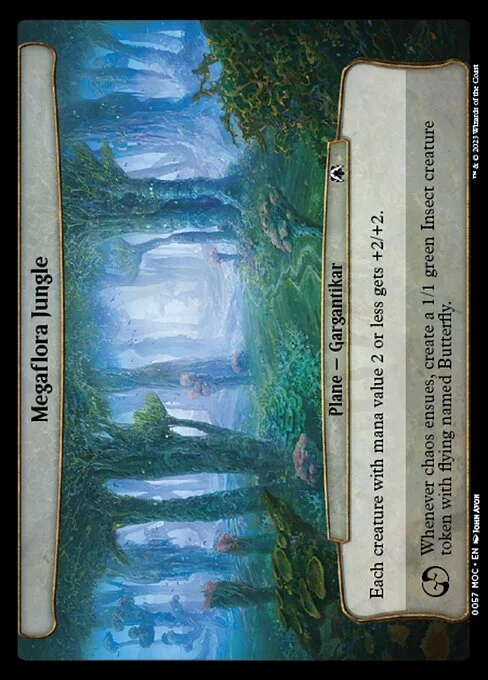 Megaflora Jungle, carta Magic di tipo Plane — Gargantikar illustrata da John Avon