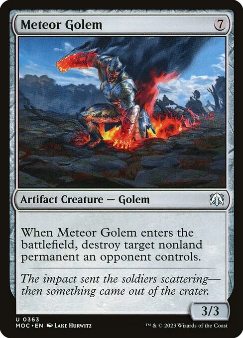 Meteor Golem, carta Magic di tipo Artifact Creature — Golem illustrata da Lake Hurwitz