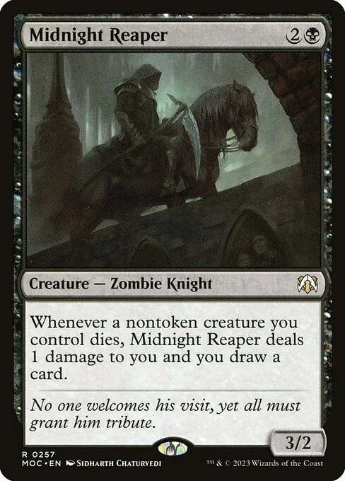 Midnight Reaper, carta Magic di tipo Creature — Zombie Knight illustrata da Sidharth Chaturvedi