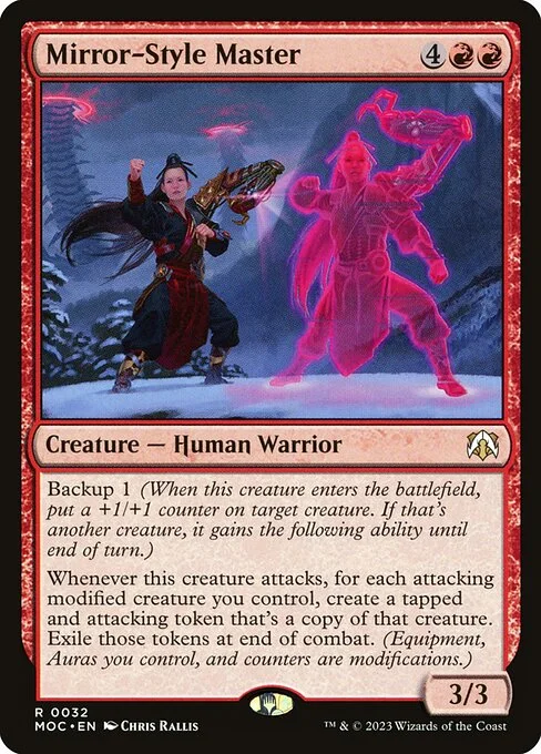 Mirror-Style Master, carta Magic di tipo Creature — Human Warrior illustrata da Chris Rallis