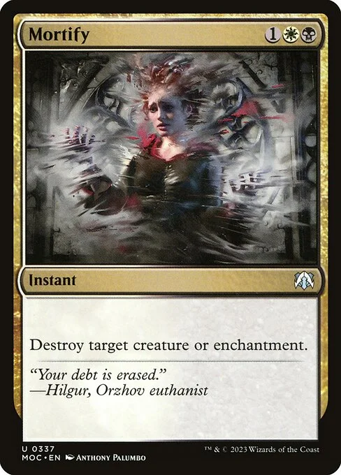 Mortify, carta Magic di tipo Instant illustrata da Anthony Palumbo