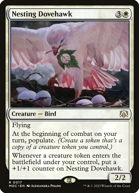 Nesting Dovehawk, carta Magic di tipo Creature — Bird illustrata da Alessandra Pisano