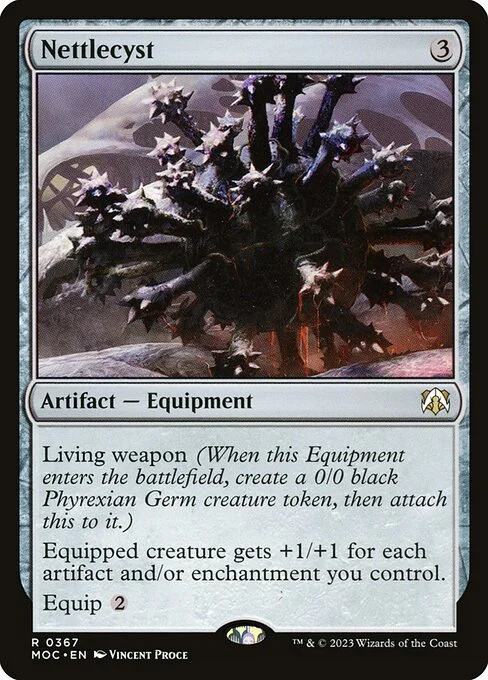 Nettlecyst, carta Magic di tipo Artifact — Equipment illustrata da Vincent Proce