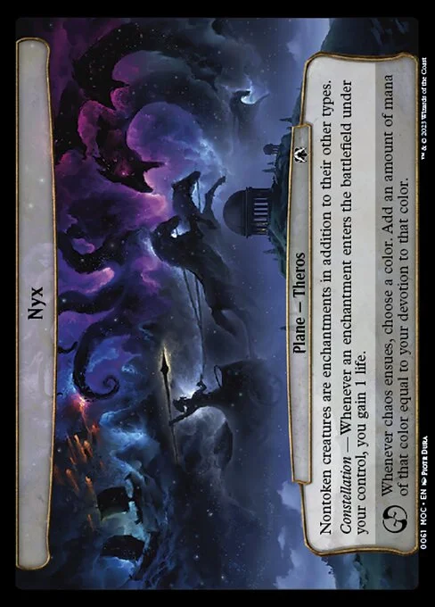 Nyx, carta Magic di tipo Plane — Theros illustrata da Piotr Dura