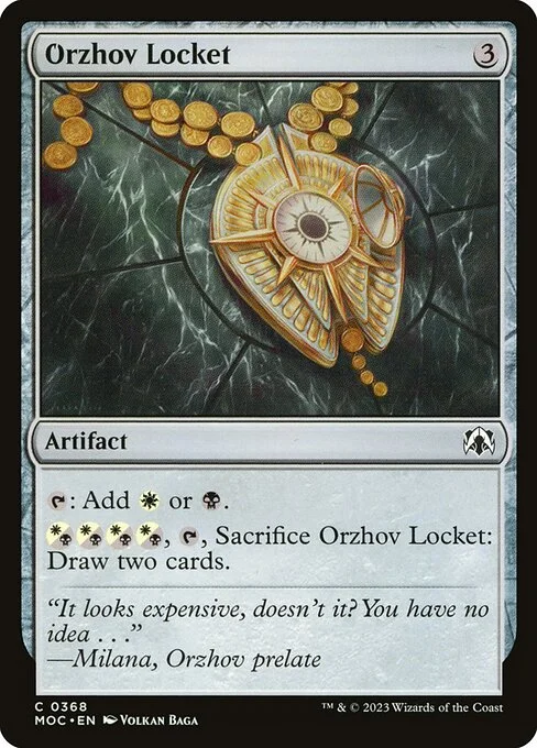 Orzhov Locket, carta Magic di tipo Artifact illustrata da Volkan Baǵa