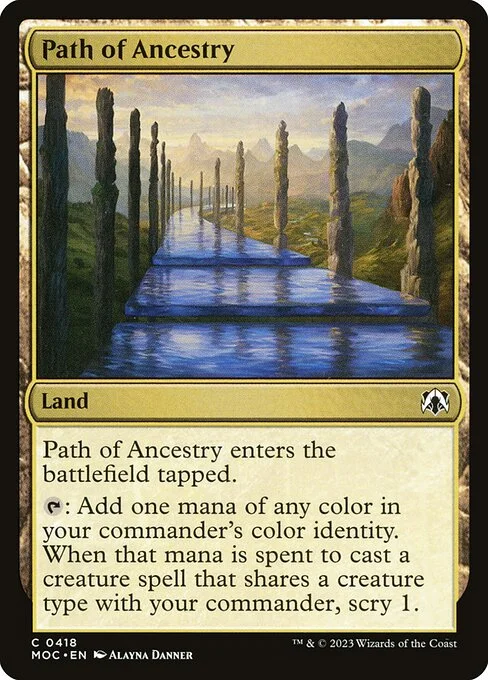 Path of Ancestry, carta Magic di tipo Land illustrata da Alayna Danner