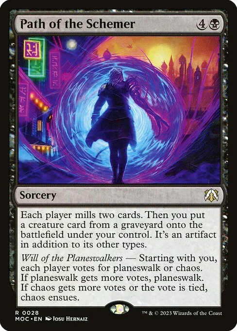 Path of the Schemer, carta Magic di tipo Sorcery illustrata da Josu Hernaiz