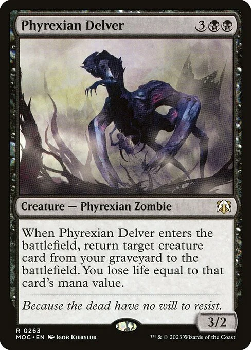 Phyrexian Delver, carta Magic di tipo Creature — Phyrexian Zombie illustrata da Igor Kieryluk