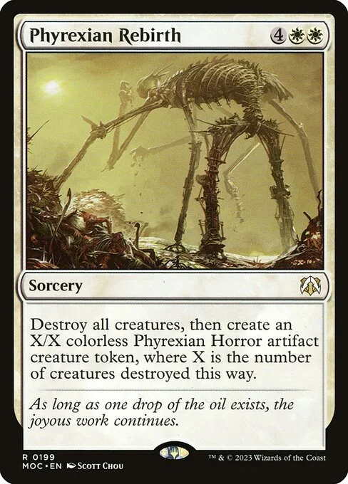 Phyrexian Rebirth, carta Magic di tipo Sorcery illustrata da Scott Chou
