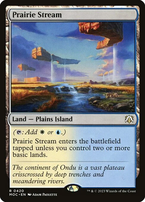 Prairie Stream, carta Magic di tipo Land — Plains Island illustrata da Adam Paquette