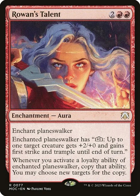 Rowan's Talent, carta Magic di tipo Enchantment — Aura illustrata da Pauline Voss