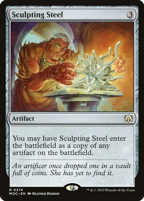 Sculpting Steel, carta Magic di tipo Artifact illustrata da Heather Hudson