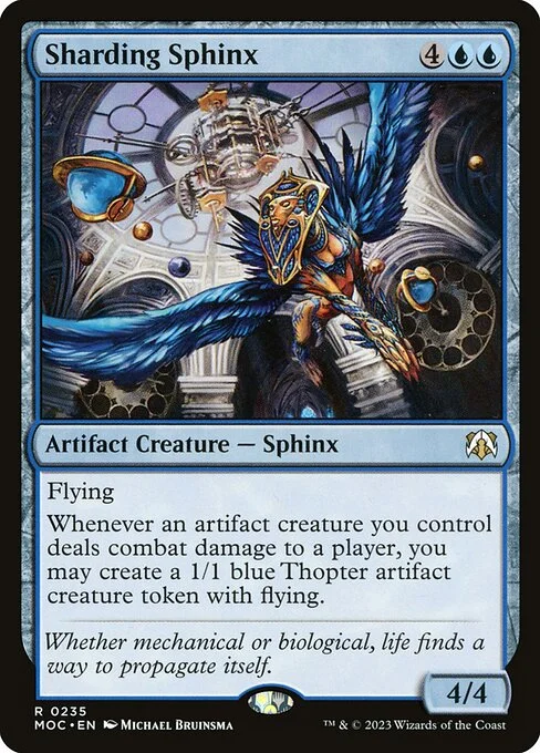 Sharding Sphinx, carta Magic di tipo Artifact Creature — Sphinx illustrata da Michael Bruinsma