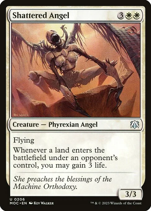 Shattered Angel, carta Magic di tipo Creature — Phyrexian Angel illustrata da Kev Walker