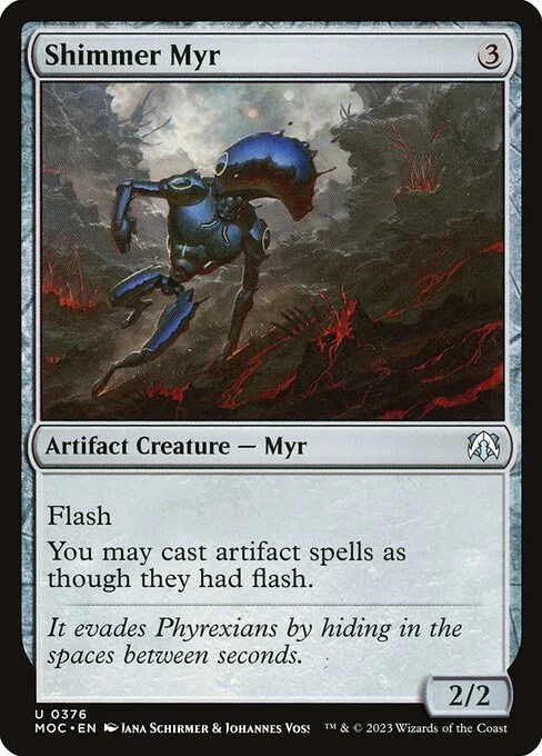 Shimmer Myr, carta Magic di tipo Artifact Creature — Myr illustrata da Jana Schirmer & Johannes Voss