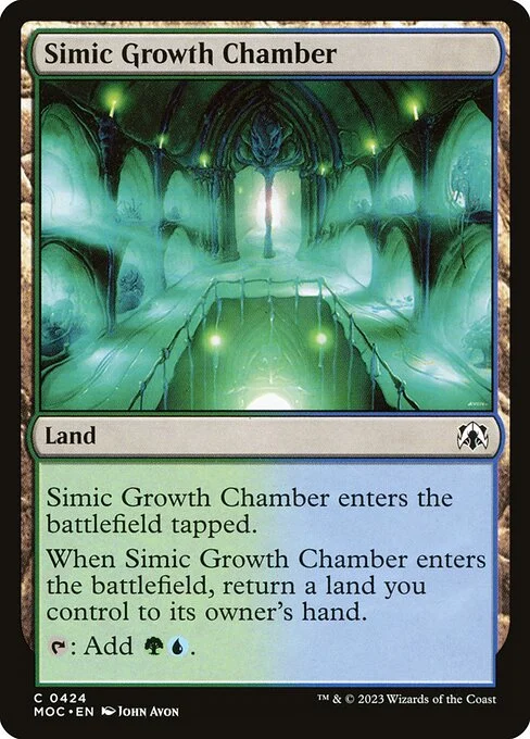 Simic Growth Chamber, carta Magic di tipo Land illustrata da John Avon