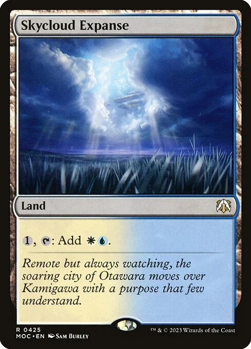 Skycloud Expanse, carta Magic di tipo Land illustrata da Sam Burley