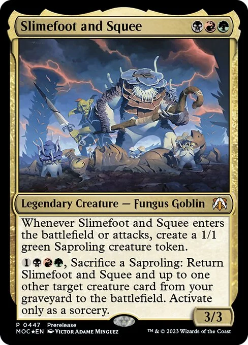 Slimefoot and Squee, carta Magic di tipo Legendary Creature — Fungus Goblin illustrata da Victor Adame Minguez