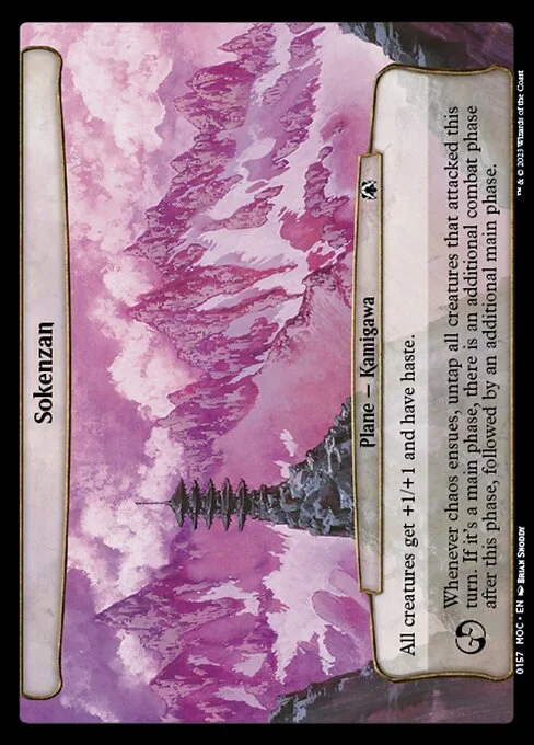 Sokenzan, carta Magic di tipo Plane — Kamigawa illustrata da Brian Snõddy