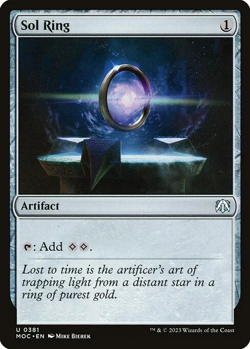Sol Ring, carta Magic di tipo Artifact illustrata da Mike Bierek