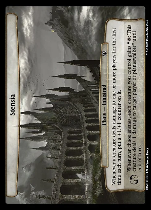 Stensia, carta Magic di tipo Plane — Innistrad illustrata da Vincent Proce