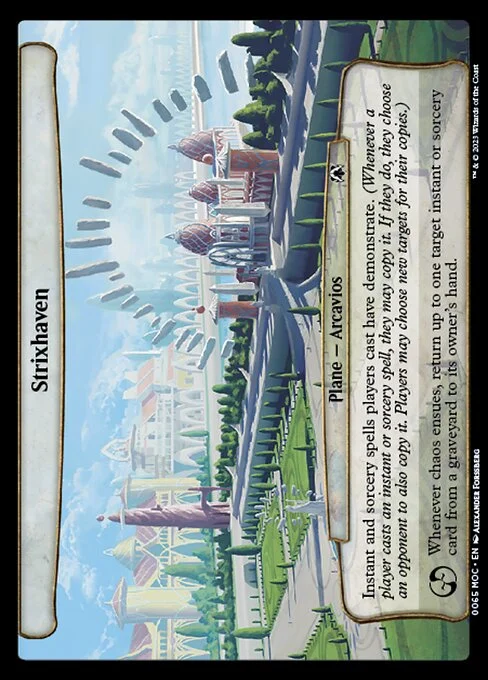 Strixhaven, carta Magic di tipo Plane — Arcavios illustrata da Alexander Forssberg