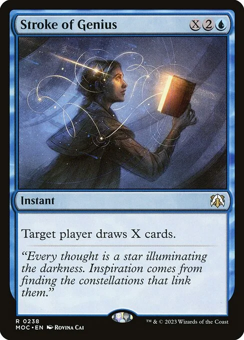 Stroke of Genius, carta Magic di tipo Instant illustrata da Rovina Cai