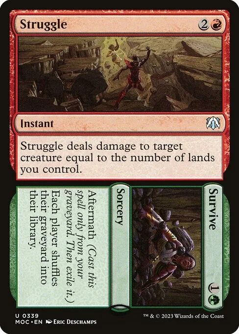 Struggle // Survive, carta Magic di tipo Instant // Sorcery illustrata da Eric Deschamps