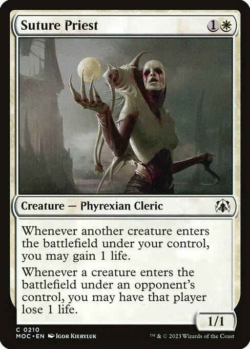 Suture Priest, carta Magic di tipo Creature — Phyrexian Cleric illustrata da Igor Kieryluk