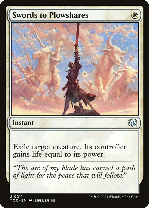 Swords to Plowshares, carta Magic di tipo Instant illustrata da Jesper Ejsing