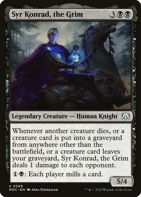 Syr Konrad, the Grim, carta Magic di tipo Legendary Creature — Human Knight illustrata da Anna Steinbauer