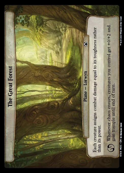 The Great Forest, carta Magic di tipo Plane — Lorwyn illustrata da Howard Lyon