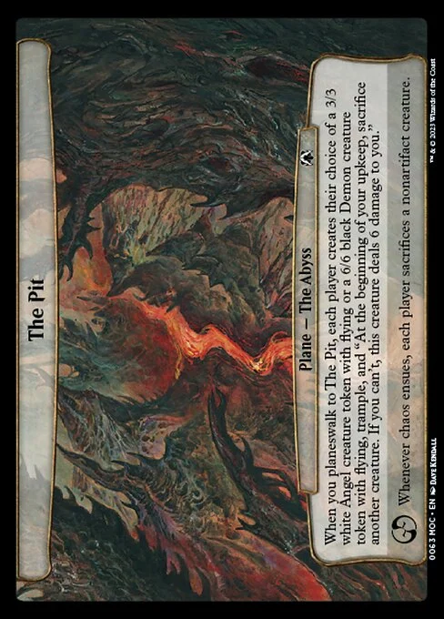 The Pit, carta Magic di tipo Plane — The Abyss illustrata da Dave Kendall
