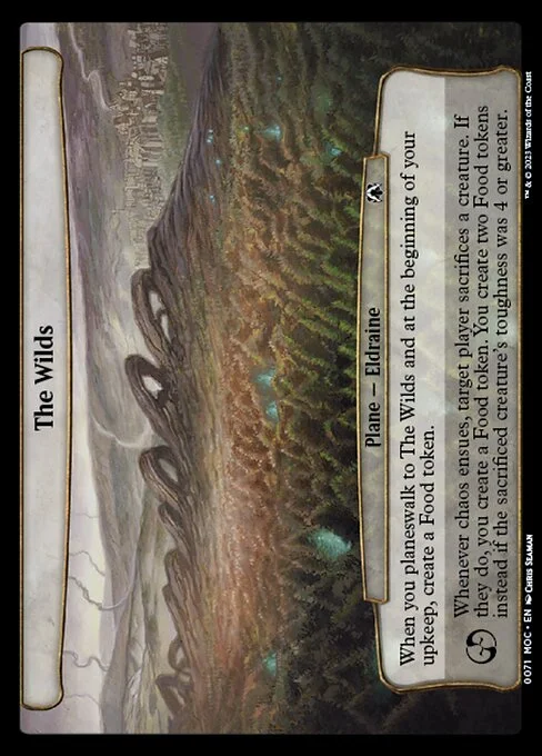 The Wilds, carta Magic di tipo Plane — Eldraine illustrata da Chris Seaman