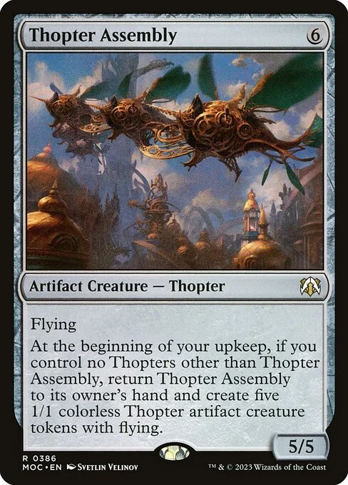 Thopter Assembly, carta Magic di tipo Artifact Creature — Thopter illustrata da Svetlin Velinov